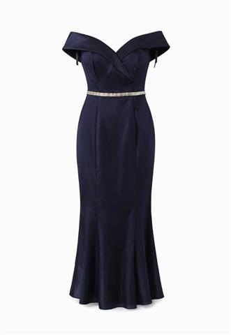 Vestido de Festa Cetim Azul