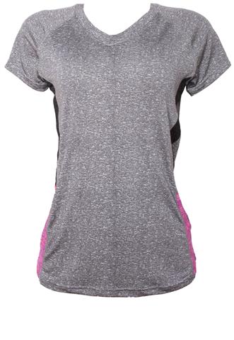 Camiseta Esporte Cinza/Rosa