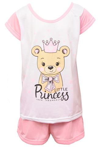 Pijama Urso Branco/Rosa