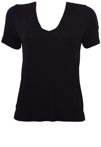 Camiseta Shoulder Brilhos Preta