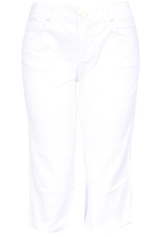 Calça Jeans Shoulder Capri Branca