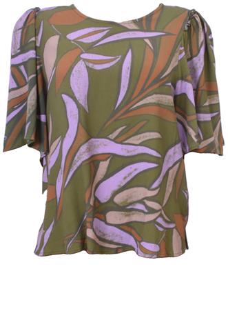 Blusa Shoulder Estampada Verde