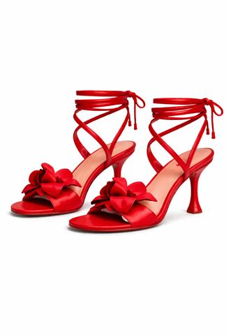 Sandália Santinato Flor Vermelha