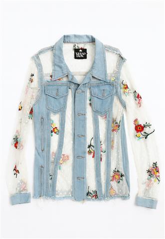 Jaqueta Stradivarius Tule Azul/Branca