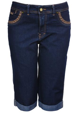 Bermuda Jeans Suzel Bordado Azul