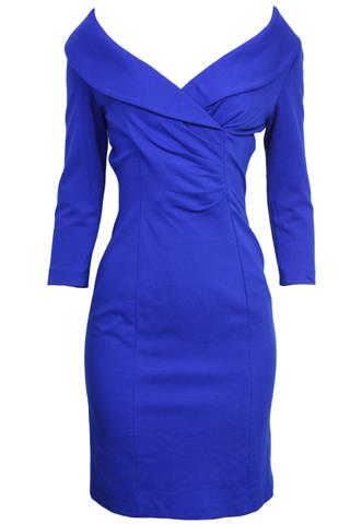 Vestido Tahari Adam Levine Midi Azul