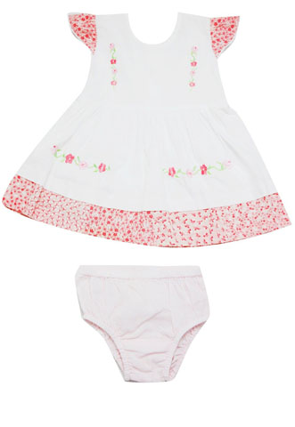 Vestido Toys & Kids Branco/Rosa