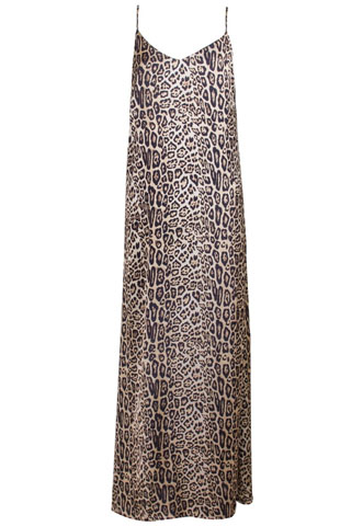 Vestido Longo THIS IS FOR THIS Animal Print Bege/Marrom