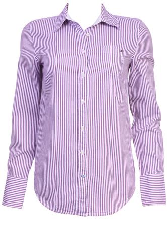 Camisa Tommy Hilfiger Listrada Roxa com Branca