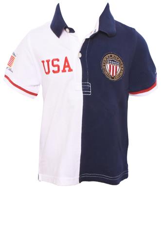 Camisa Polo Tommy Hilfiger USA  Branca/Azul