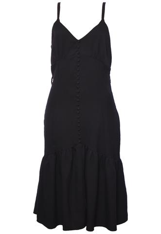 Vestido Midi Talita Kume Botões Preto