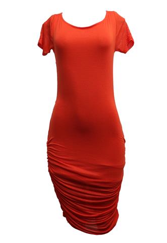 Vestido Triton Franzido Laranja