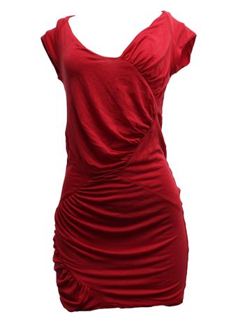 Vestido Triton Franzido Vermelho