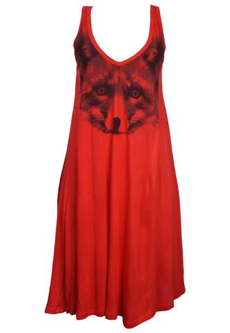 Vestido Triton Estampado Vermelho