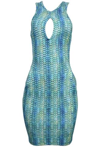 Vestido Triton Escamas Verde/Azul