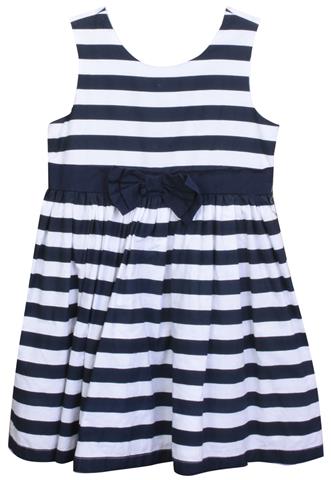 Vestido Tip Top Listrado Azul/Branco