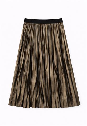Saia Tigresse Plissada Dourada