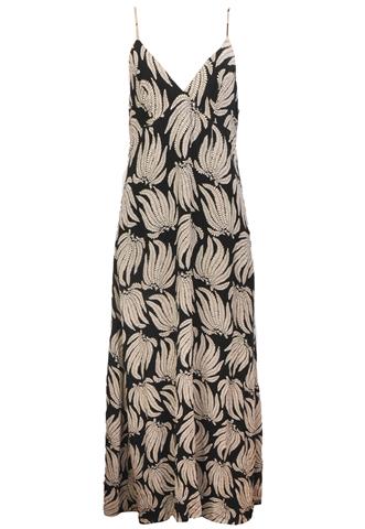 Vestido Totem Folhas Preto/Branco