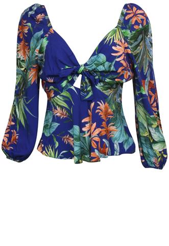 Blusa Vida Bela Florida Azul