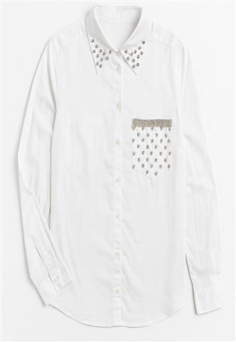 Camisa Villa Fashion Brilho Branca