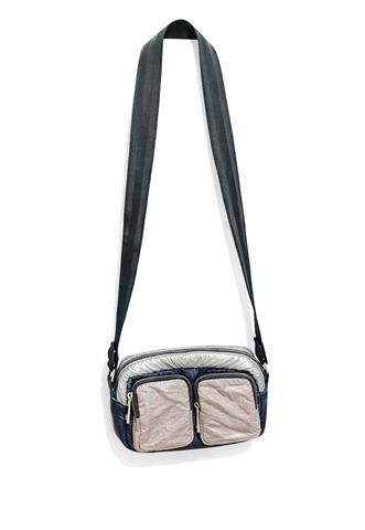 Bolsa Zara Metalizada Prata/Rosa/Lilás