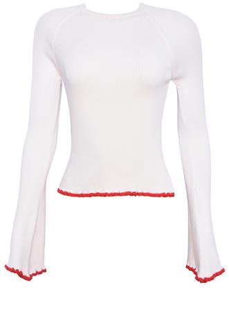 Blusa Zara Canelada Bege/Vermelha