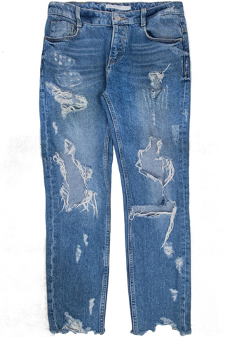 Calça Jeans Zara Destroyed Azul