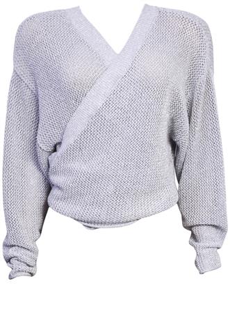 Cardigan Zara Brilho Cinza