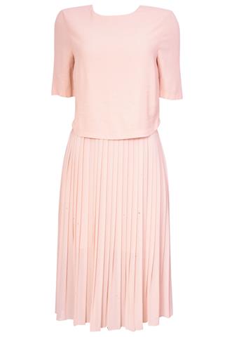 Vestido Zara Plissado Rosa