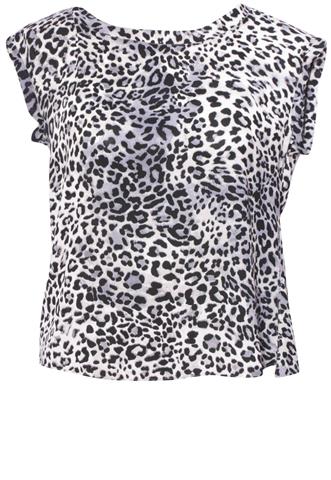 Blusa Zara Animal Print Cinza/Preto