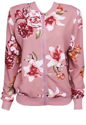 Jaqueta Zara Floral Rosa