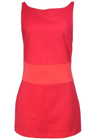 Vestido Zara Liso Vermelho/Laranja