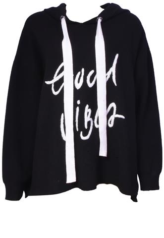 Suéter Zara Good Vibes Preta