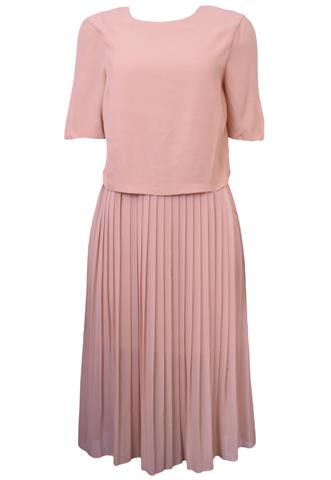 Vestido Zara Plissado Rose