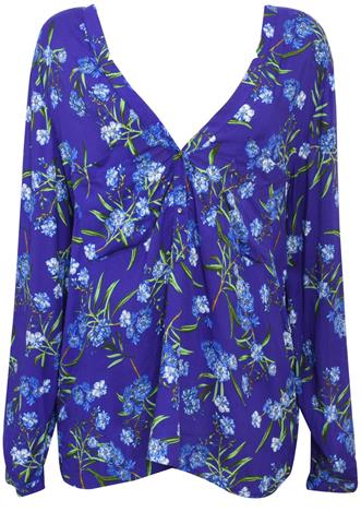 Camisa Zara Flores Azul