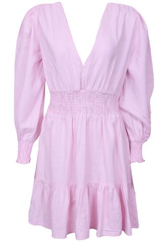 Vestido Zara Manga Longa Rosa