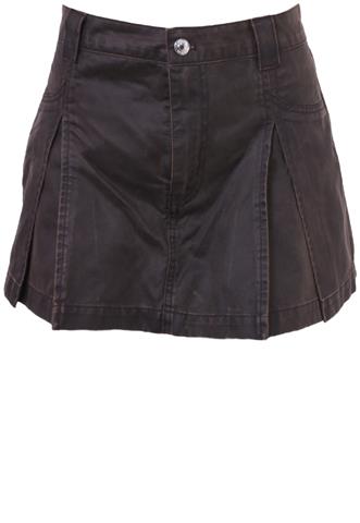 Shorts Saia Zara Emborrachado Marrom