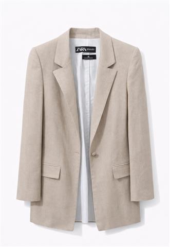 Blazer Zara Alfaiataria Bege