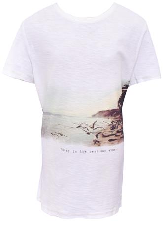 Camiseta Zara Estampa Branca